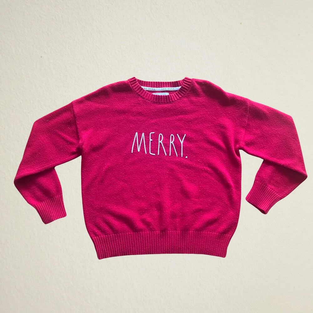 Rae Dunn Merry red sweater Christmas holiday, size large